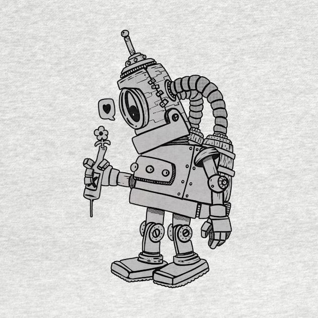 Robot grey in love by manuvila